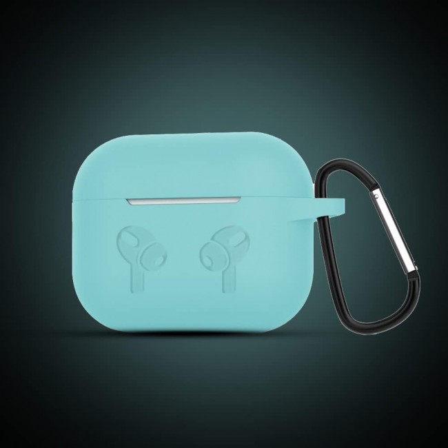 CATANES for Airpods 3 Case Cover Silicone with Clip, Airpods 3 Case 2021 3rd Generation (Light Green Acqua)