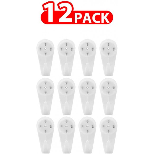 MARGOUN Plastic Hardwall Hanger Hooks Concrete Hanging Hooks Invisible Nail Wall Hooks Wall Mount Non-Mark Hooks (Large, 12)