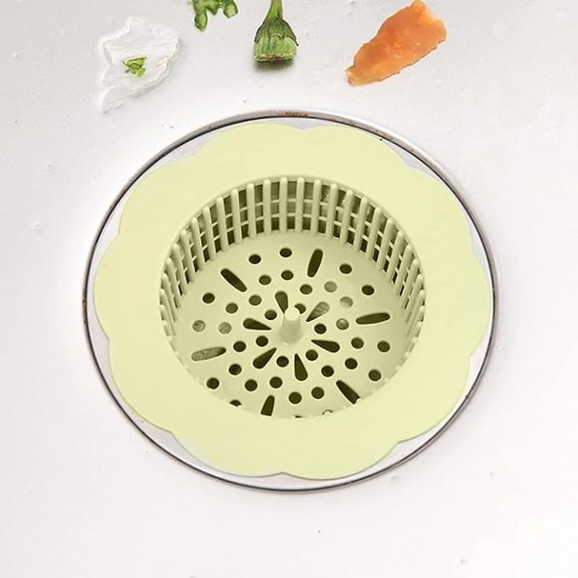 MARGOUN 2 Pack Sink Filter Hard Plastic Strainer Drain Hair Catcher, Flower Bathroom Shower Sink Stopper Filter for Kitchen Bathroom Tub (2 pack B)