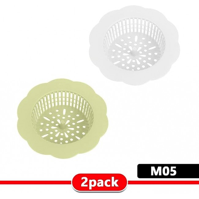 MARGOUN 2 Pack Sink Filter Hard Plastic Strainer Drain Hair Catcher, Flower Bathroom Shower Sink Stopper Filter for Kitchen Bathroom Tub (2 pack B)