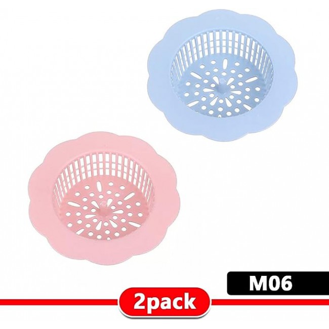 MARGOUN 2 Pack Sink Filter Hard Plastic Strainer Drain Hair Catcher, Flower Bathroom Shower Sink Stopper Filter for Kitchen Bathroom Tub (2 pack C)