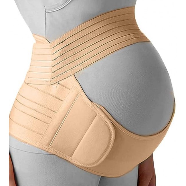 MARGOUN For Postpartum Belly Band 3 in 1 Recovery Belt for Post Pregnancy  Post C-Section Support Shapewear After Giving Birth Women Stomach Waist  Pelvis Belt-Sand pink Medium