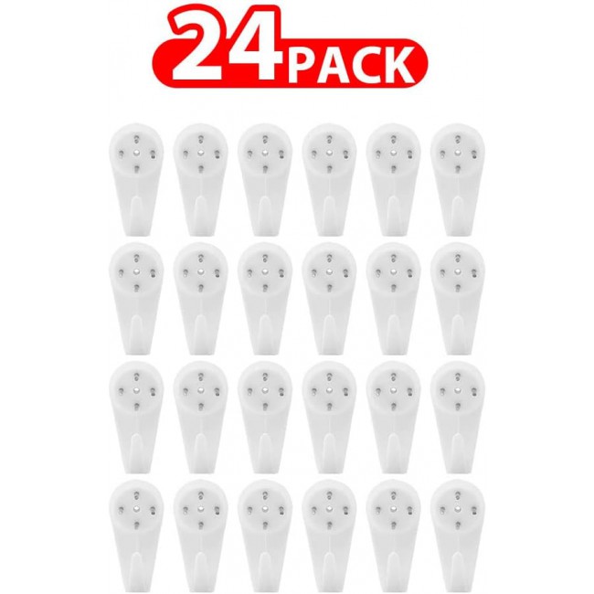 MARGOUN Plastic Hardwall Hanger Hooks Concrete Hanging Hooks Invisible Nail Wall Hooks Wall Mount Non-Mark Hooks (Small, 24)
