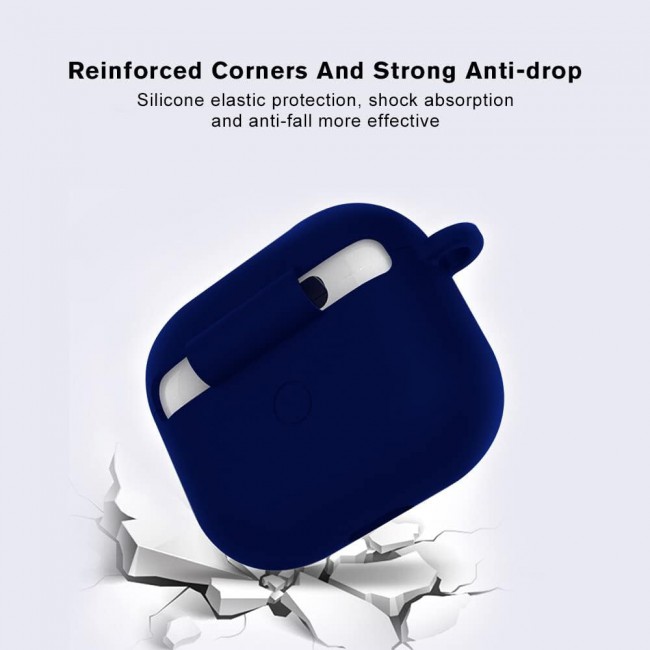CATANES for Airpods 3 Case Cover Silicone with Clip, Airpods 3 Case 2021 3rd Generation (dark blue)