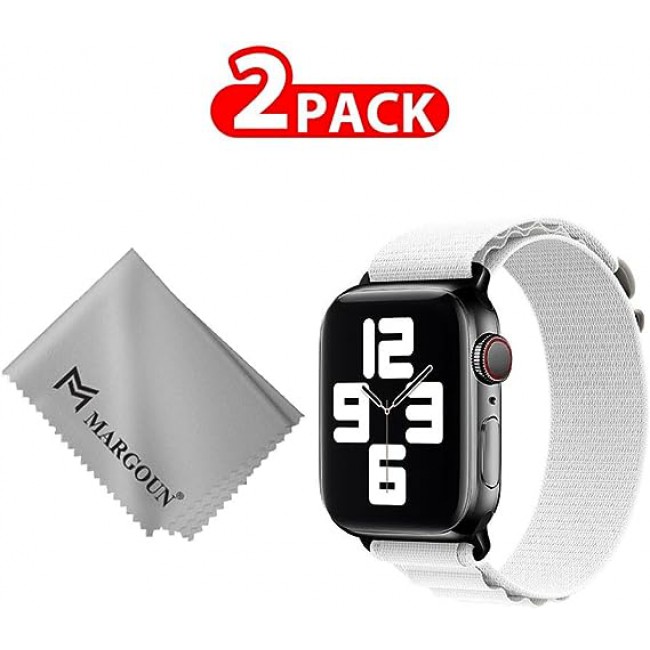 MARGOUN For Apple Watch Band 41mm 40mm 38mm Alpine Nylon Woven Sport Strap With Microfiber Cleaning Cloth Compatible For iWatch Series 8/7/SE/6/5/4/3/2/1 - A17