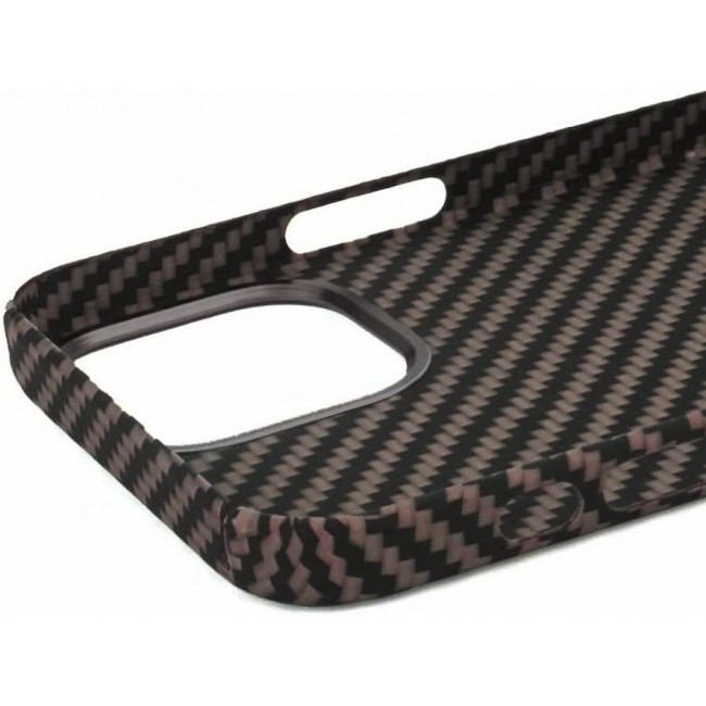K-Doo for iPhone 13 Pro Case 3D Skin Texture Kevlar Fiber Bulletproof Vest Cover Protective Carbon Fiber Pattern Ultra Slim (iPhone 13 pro, Brown)