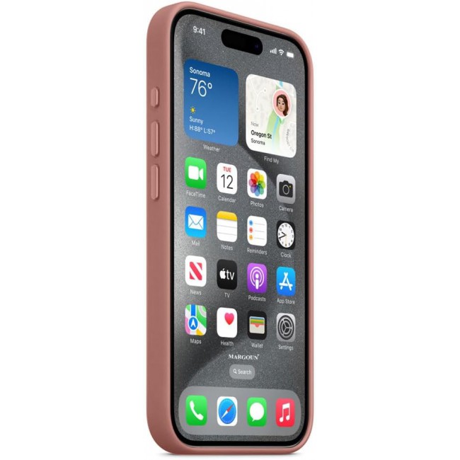 MARGOUN For iPhone 15 Pro Finewoven Case Compatible with MagSafe Shockproof Protective Slim Cover (Pink)