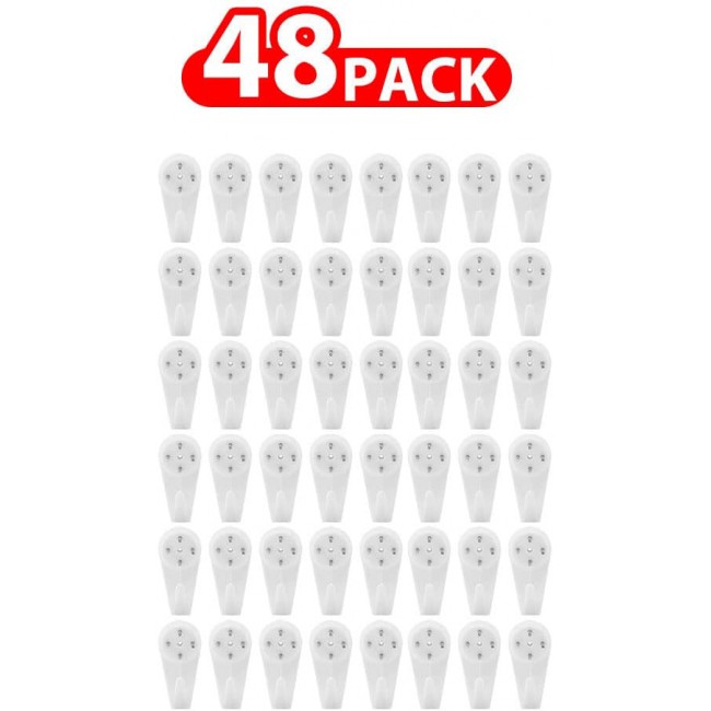MARGOUN Plastic Hardwall Hanger Hooks Concrete Hanging Hooks Invisible Nail Wall Hooks Wall Mount Non-Mark Hooks (Small, 48)