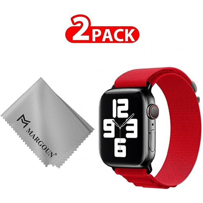 MARGOUN For Apple Watch Band 41mm 40mm 38mm Alpine Nylon Woven Sport Strap With Microfiber Cleaning Cloth Compatible For iWatch Series 8/7/SE/6/5/4/3/2/1 - A03