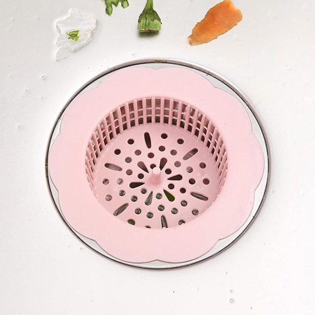 MARGOUN 2 Pack Sink Filter Hard Plastic Strainer Drain Hair Catcher, Flower Bathroom Shower Sink Stopper Filter for Kitchen Bathroom Tub (2 pack A)