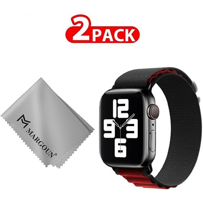MARGOUN For Apple Watch Band 41mm 40mm 38mm Alpine Nylon Woven Sport Strap With Microfiber Cleaning Cloth Compatible For iWatch Series 8/7/SE/6/5/4/3/2/1 - A04