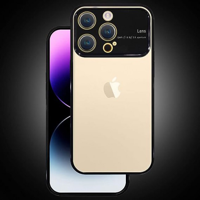 MARGOUN For iPhone 14 Pro Case Cover Luxury Mirror Effect Hard Case (iPhone 14 Pro, Black Border)