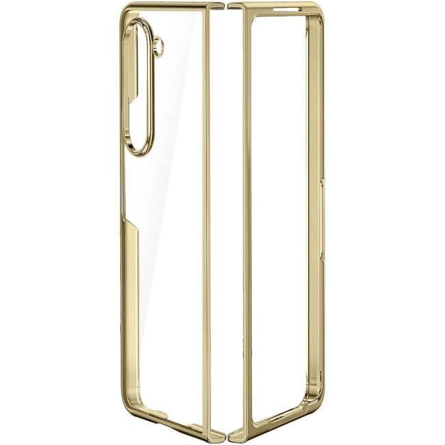 MARGOUN For Samsung Galaxy Z Fold 5 Case Slim Lightweight Electroplated Frame Folding Shockproof Protection Hard Cover (Z Fold 5 Gold)