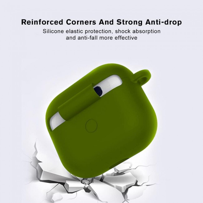 CATANES for Airpods 3 Case Cover Silicone with Clip, Airpods 3 Case 2021 3rd Generation (green)