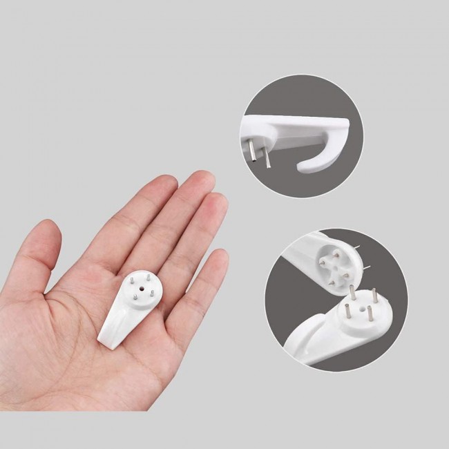 MARGOUN Plastic Hardwall Hanger Hooks Concrete Hanging Hooks Invisible Nail Wall Hooks Wall Mount Non-Mark Hooks (Small, 48)