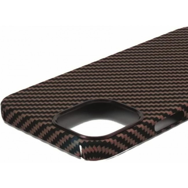K-Doo for iPhone 13 Pro Case 3D Skin Texture Kevlar Fiber Bulletproof Vest Cover Protective Carbon Fiber Pattern Ultra Slim (iPhone 13 pro, Brown)