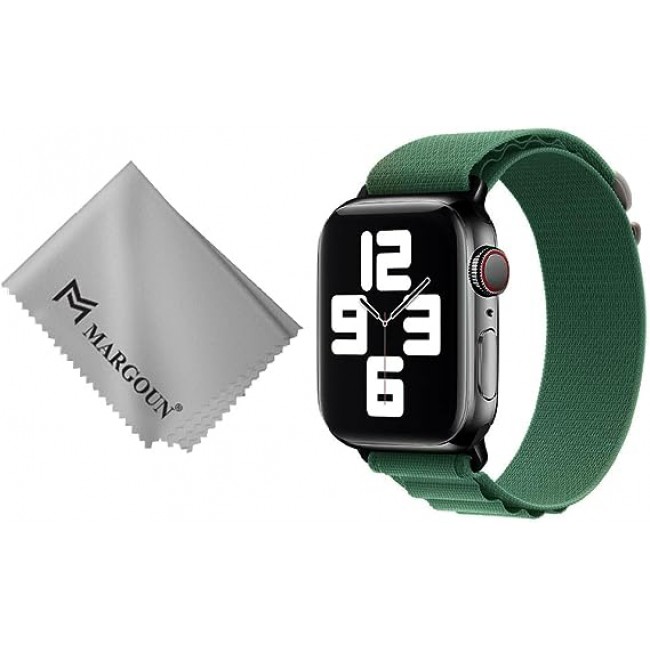 MARGOUN For Apple Watch Band 41mm 40mm 38mm Alpine Nylon Woven Sport Strap With Microfiber Cleaning Cloth Compatible For iWatch Series 8/7/SE/6/5/4/3/2/1 - A15