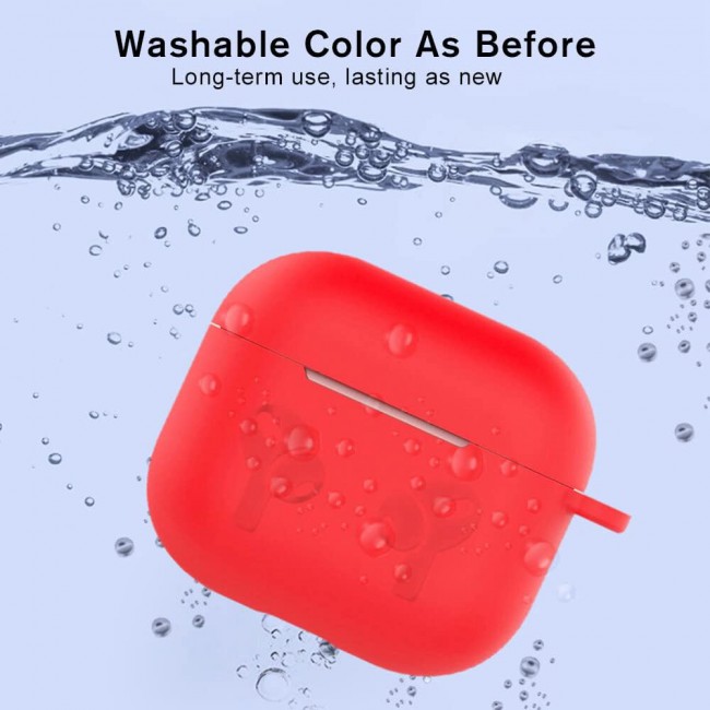 MARGOUN for Airpods 3 Case Cover Silicone with Clip, Airpods 3 Case 2021 3rd Generation (red)
