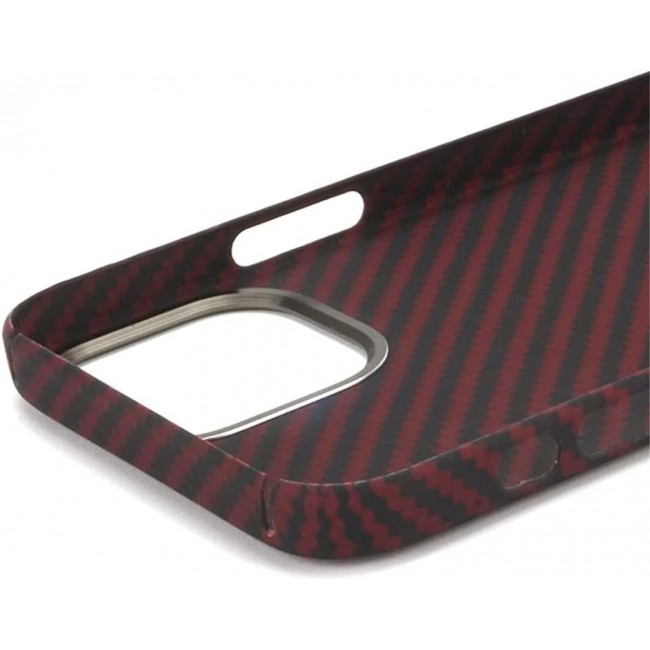 K-Doo for iPhone 13 Pro Case 3D Skin Texture Kevlar Fiber Bulletproof Vest Cover Protective Carbon Fiber Pattern Ultra Slim (iPhone 13 pro, Red)