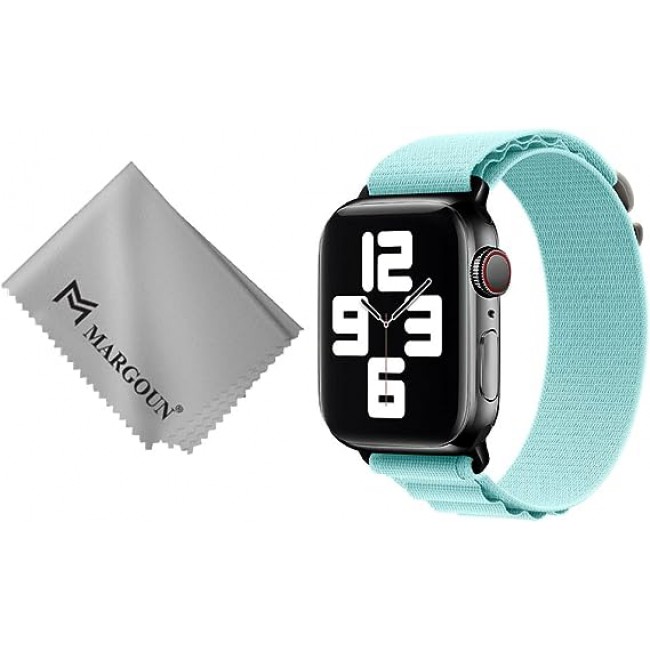 MARGOUN For Apple Watch Band 41mm 40mm 38mm Alpine Nylon Woven Sport Strap With Microfiber Cleaning Cloth Compatible For iWatch Series 8/7/SE/6/5/4/3/2/1 - A01