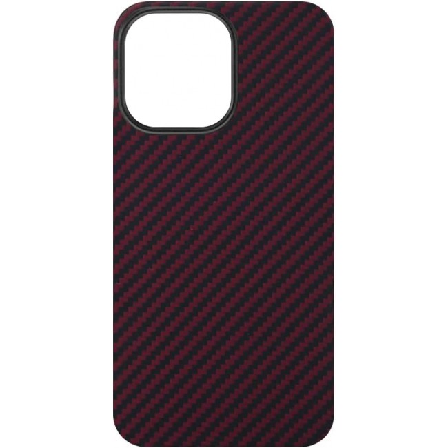 K-Doo for iPhone 13 Pro Case 3D Skin Texture Kevlar Fiber Bulletproof Vest Cover Protective Carbon Fiber Pattern Ultra Slim (iPhone 13 pro, Red)
