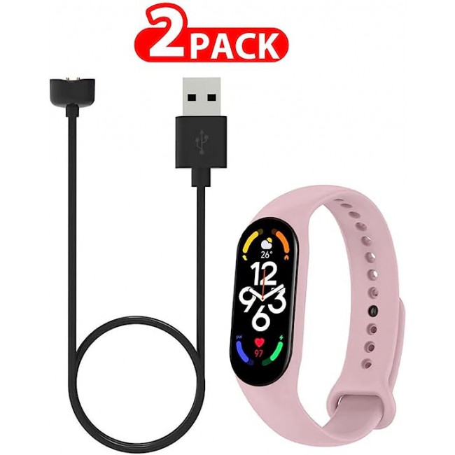 MARGOUN 2 Pack for Xiaomi mi band 7 Strap Silicone Watch Band with Charger Cable Magnetic USB Fast Charger -16
