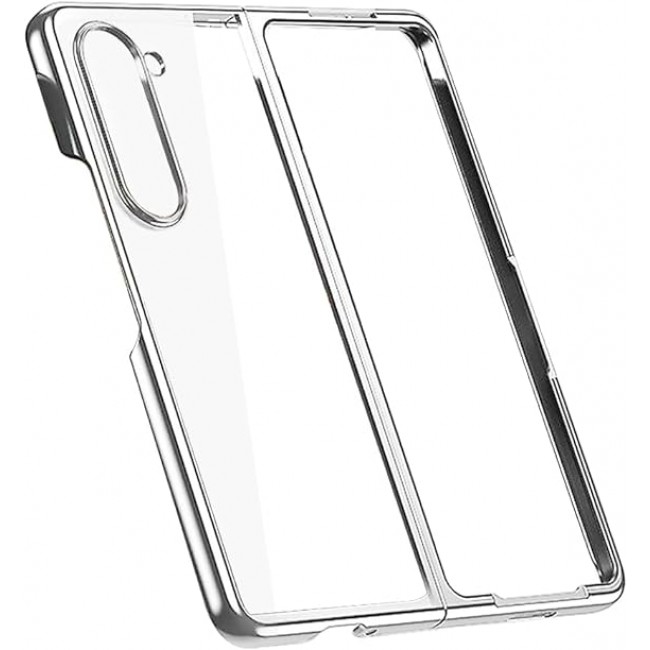 MARGOUN For Samsung Galaxy Z Fold 5 Case Slim Lightweight Electroplated Frame Folding Shockproof Protection Hard Cover (Z Fold 5 Silver)