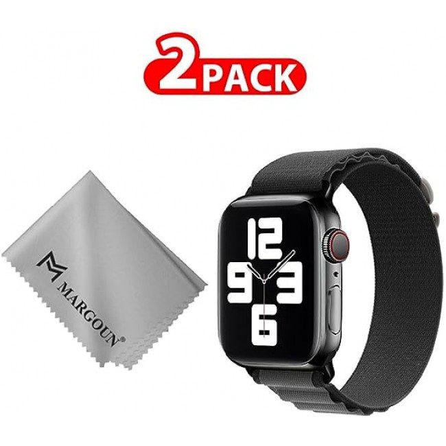 MARGOUN For Apple Watch Band 41mm 40mm 38mm Alpine Nylon Woven Sport Strap With Microfiber Cleaning Cloth Compatible For iWatch Series 8/7/SE/6/5/4/3/2/1 - A12
