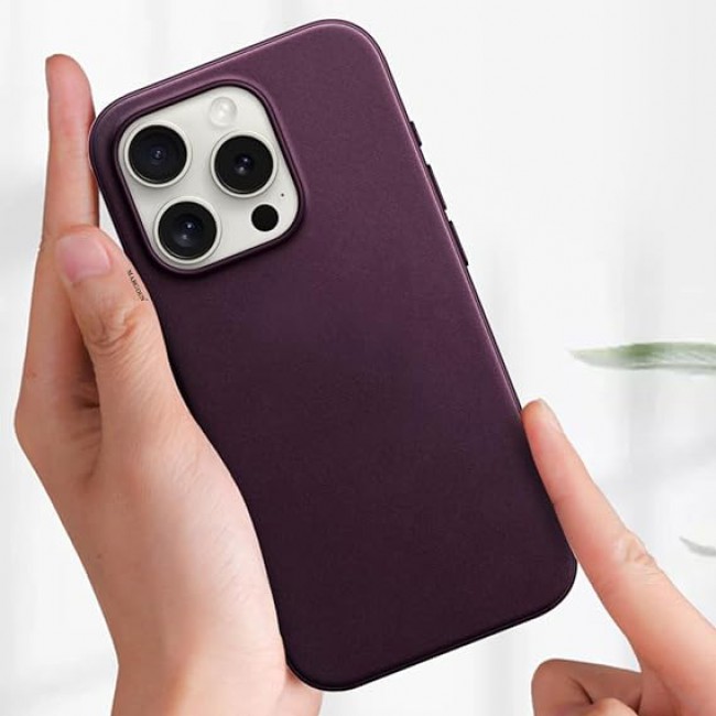 MARGOUN For iPhone 15 Pro Finewoven Case Compatible with MagSafe Shockproof Protective Slim Cover (Mulberry)