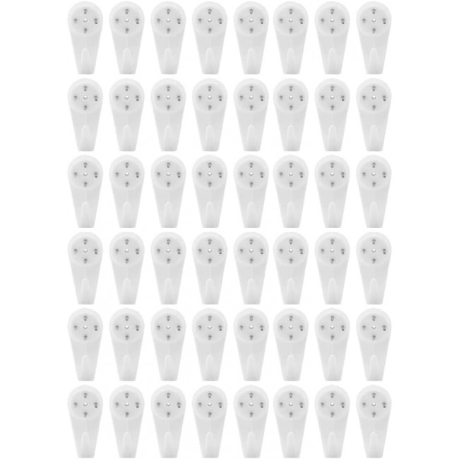 MARGOUN Plastic Hardwall Hanger Hooks Concrete Hanging Hooks Invisible Nail Wall Hooks Wall Mount Non-Mark Hooks (Large, 48)