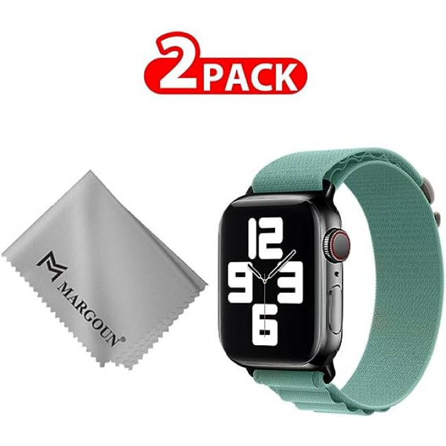 MARGOUN For Apple Watch Band 41mm 40mm 38mm Alpine Nylon Woven Sport Strap With Microfiber Cleaning Cloth Compatible For iWatch Series 8/7/SE/6/5/4/3/2/1 - A09