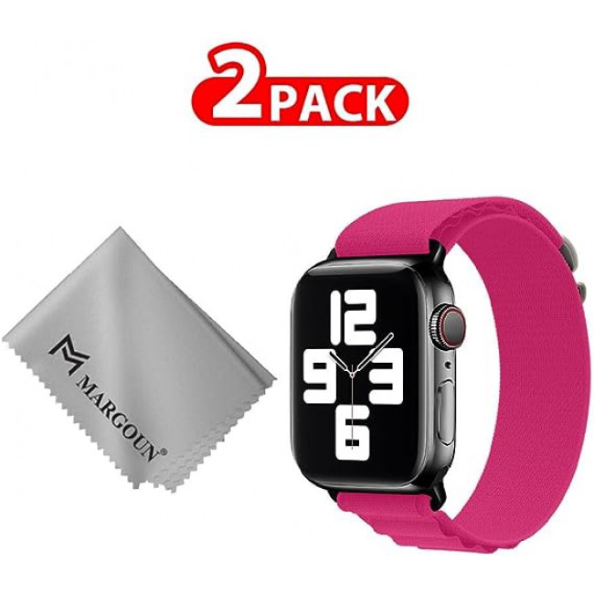 MARGOUN For Apple Watch Band 41mm 40mm 38mm Alpine Nylon Woven Sport Strap With Microfiber Cleaning Cloth Compatible For iWatch Series 8/7/SE/6/5/4/3/2/1 - A16