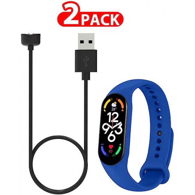 MARGOUN 2 Pack for Xiaomi mi band 7 Strap Silicone Watch Band with Charger Cable Magnetic USB Fast Charger -15