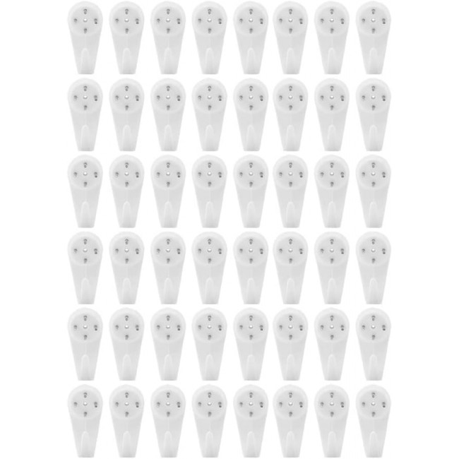 MARGOUN Plastic Hardwall Hanger Hooks Concrete Hanging Hooks Invisible Nail Wall Hooks Wall Mount Non-Mark Hooks (Small, 48)