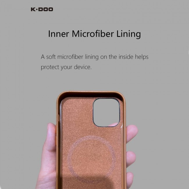 K-Doo Case for iPhone 13 Pro Mag Noble Collection Premium PC+PU Leather Case with Magsafe Official Design Phone Cover (iphone 13 pro, Brown)