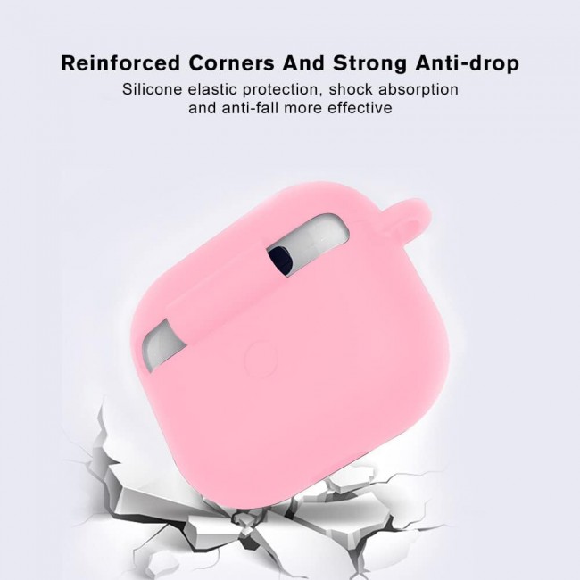 CATANES for Airpods 3 Case Cover Silicone with Clip, Airpods 3 Case 2021 3rd Generation (light pink)