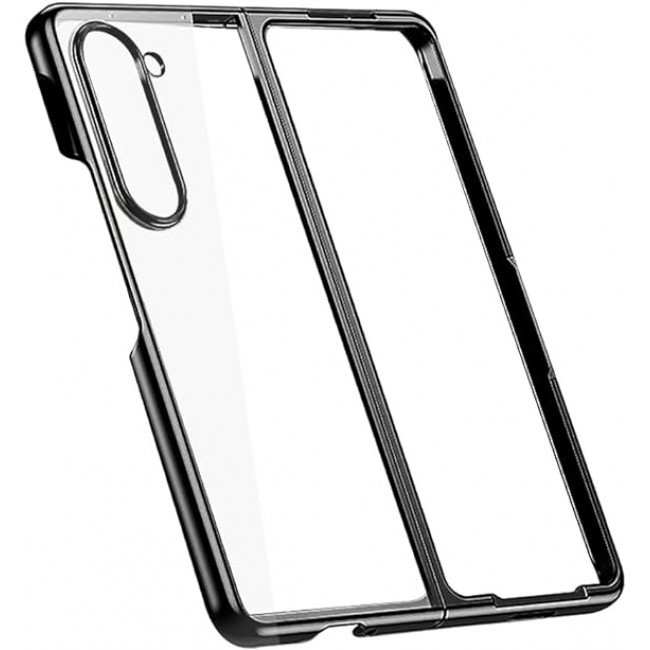 MARGOUN For Samsung Galaxy Z Fold 5 Case Slim Lightweight Electroplated Frame Folding Shockproof Protection Hard Cover (Z Fold 5 Black)
