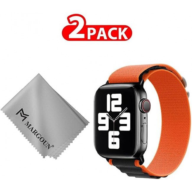 MARGOUN For Apple Watch Band 41mm 40mm 38mm Alpine Nylon Woven Sport Strap With Microfiber Cleaning Cloth Compatible For iWatch Series 8/7/SE/6/5/4/3/2/1 - A05