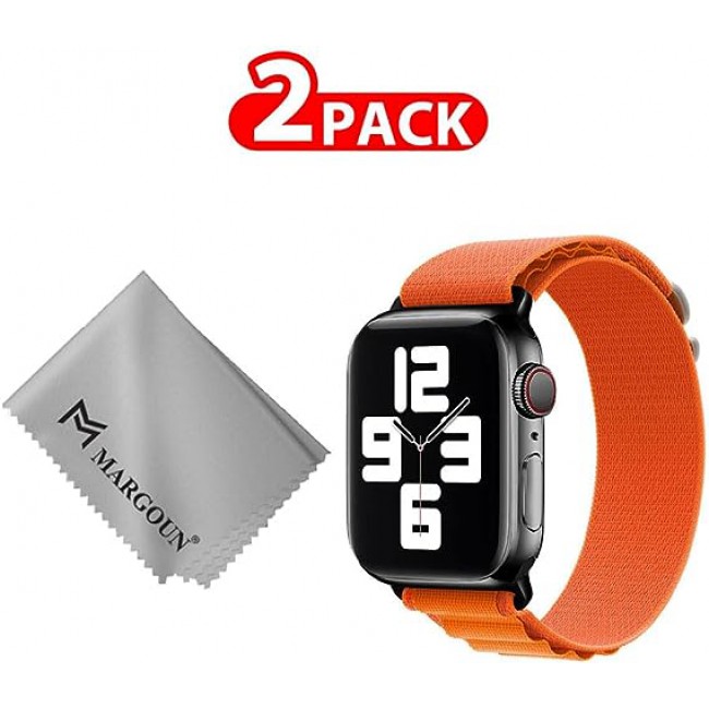 MARGOUN For Apple Watch Band 41mm 40mm 38mm Alpine Nylon Woven Sport Strap With Microfiber Cleaning Cloth Compatible For iWatch Series 8/7/SE/6/5/4/3/2/1 - A14