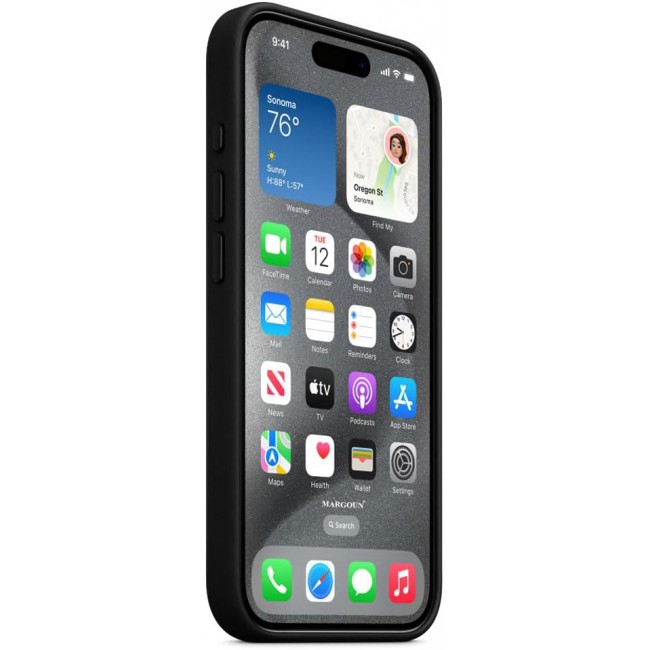 MARGOUN For iPhone 15 Pro Max Finewoven Case Compatible with MagSafe Shockproof Protective Slim Cover (Black)