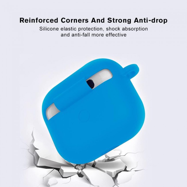 CATANES for Airpods 3 Case Cover Silicone with Clip, Airpods 3 Case 2021 3rd Generation (light blue)