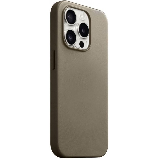 MARGOUN For iPhone 15 Pro Finewoven Case Compatible with MagSafe Shockproof Protective Slim Cover (Taupe)