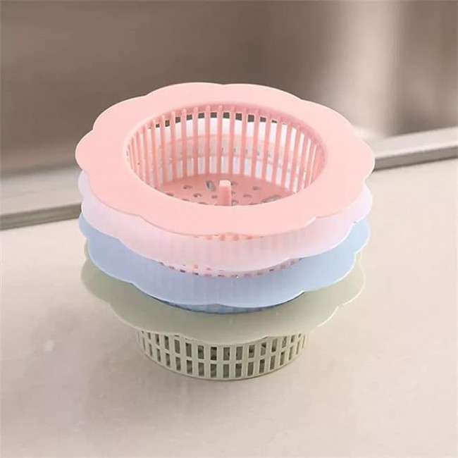 MARGOUN 2 Pack Sink Filter Hard Plastic Strainer Drain Hair Catcher, Flower Bathroom Shower Sink Stopper Filter for Kitchen Bathroom Tub (2 pack A)