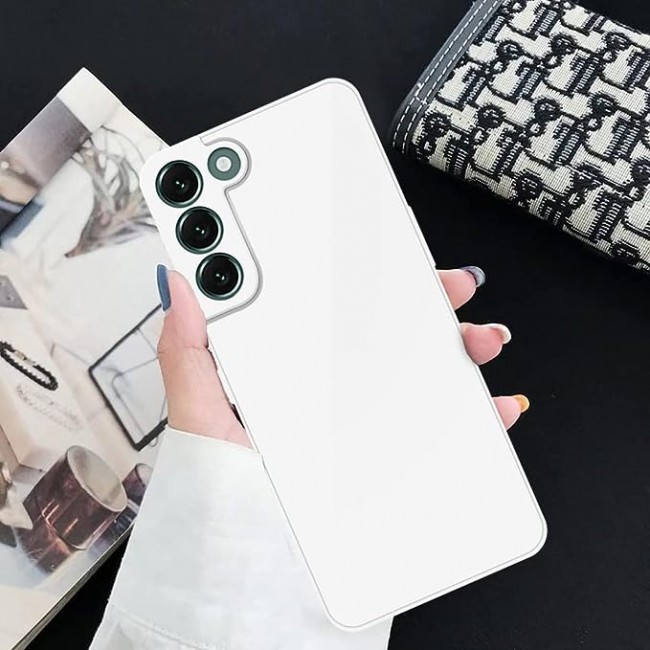 MARGOUN for samsung galaxy S22 plus Case Cover Electroplated Hard Glossy Case with Camera Protection (samsung galaxy s22 plus, White)