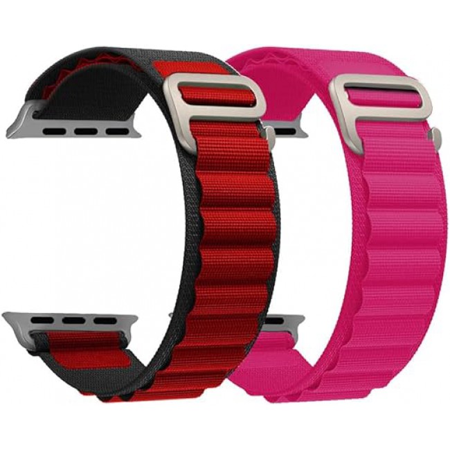 MARGOUN 2 Pack For Apple Watch Band 41mm 40mm 38mm Nylon Band, Solo Loop Rugged Strap with G‑Hook for iWatch Series 8 7 6 5 4 3 2 1 SE - B02