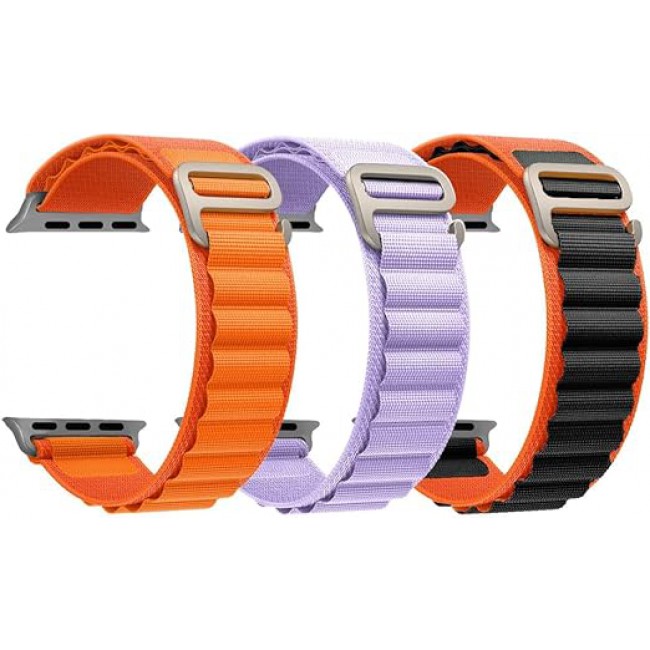 MARGOUN 3 Pack For Apple Watch Band 41mm 40mm 38mm Nylon Band, Solo Loop Rugged Strap with G‑Hook for iWatch Series 8 7 6 5 4 3 2 1 SE - C05