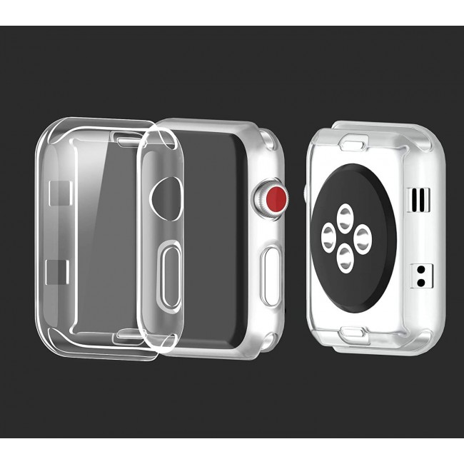 MARGOUN 2 Pack Case for Apple Watch 38mm Series 1 2 3 Soft TPU HD Clear Ultra-Thin Overall Protective Cover Case Full Coverage (38mm)