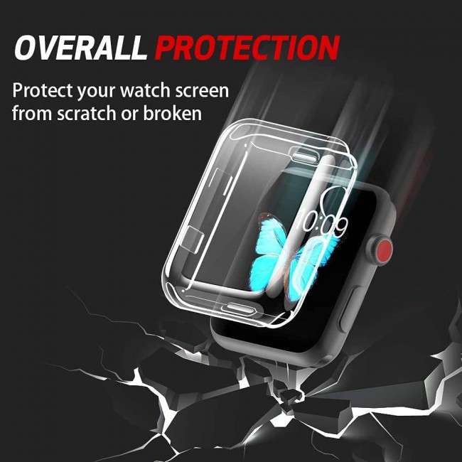 MARGOUN 2 Pack Case for Apple Watch 38mm Series 1 2 3 Soft TPU HD Clear Ultra-Thin Overall Protective Cover Case Full Coverage (38mm)