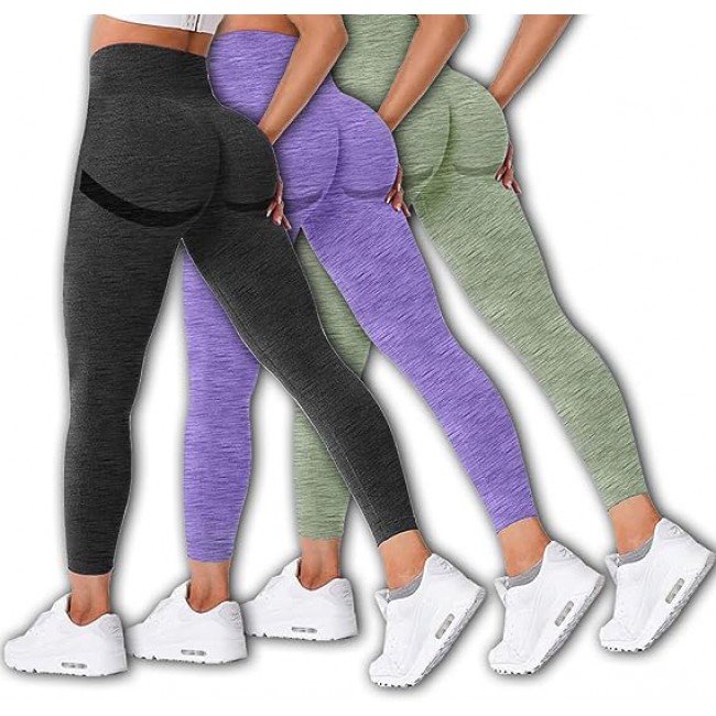  3 Pack Leggings For Women-Butt Lift High Waisted