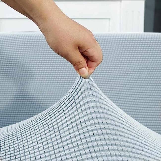 MARGOUN Thick Couch Covers Sectional Sofa Stretch Slipcover Living Room Dogs Pets, Washable Durable Furniture Protector (190 x 230 cm, Sky Blue)